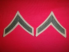 Pair Of US Marine Corps PRIVATE FIRST CLASS Rank Chevrons *Removed From Shirt*
