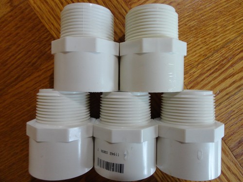 Lot of 5 Charlotte 1-1/4" PVC Male Adapter Schedule 40 Slip x MPT 5 Pack