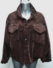 ANGESAGTE CORD BALLON XL KORD JACKE BLOUSON KURZ OVERSIZED DUNKELBRAUN BRAUN