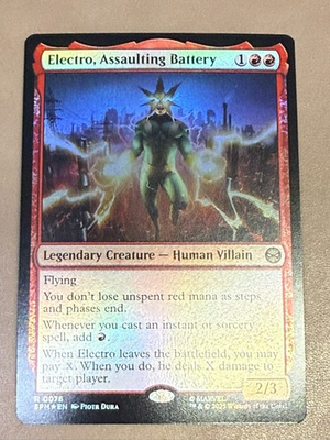 #ad Electro Assaulting Battery Marvel#x27;s Spider Man Magic The Gathering Foil MTG $9.75