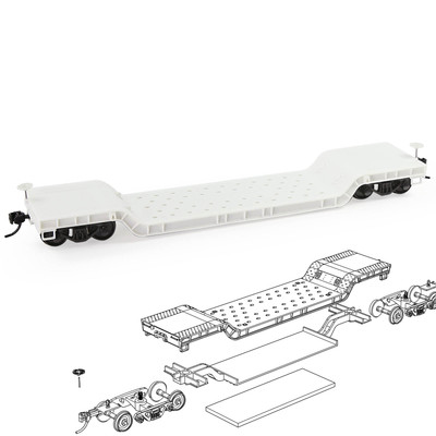 Evemodel Spur H0 1:87 Leerer zerlegter DIY-Flachwagen mit Mitteldruck
