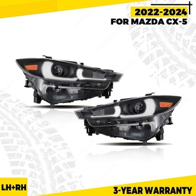 2x For 2022 23 24 25 Mazda CX-5 FULL LED Headlights W/AFS Headlamps Left+Right