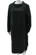Poetry Women Green Mock Neck Shift Dress Long Sleeve Knee Length Size 12