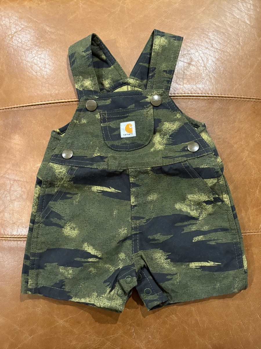 クリスクロス　カーハートオーバーオール　bboy ロカウェア　クロスカラーズ Carhartt Shortalls Baby Boys 3 Months Green Camo Bib Overalls Snap