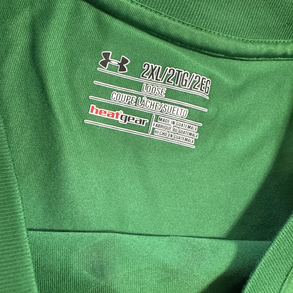 North Dakota Fighting Hawks Shirt College Under Armour Men's Green 2XL Tee Top - Image 3 of 3