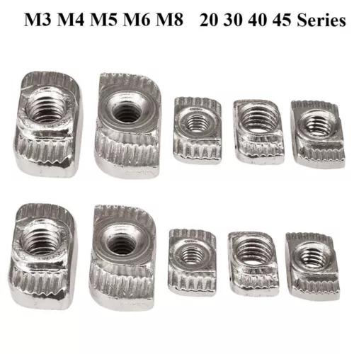 Hammermutter Nutensteine M3 M4 M5 M6 M8 für 2020 3030 4040 40/45 Aluprofile Nuts