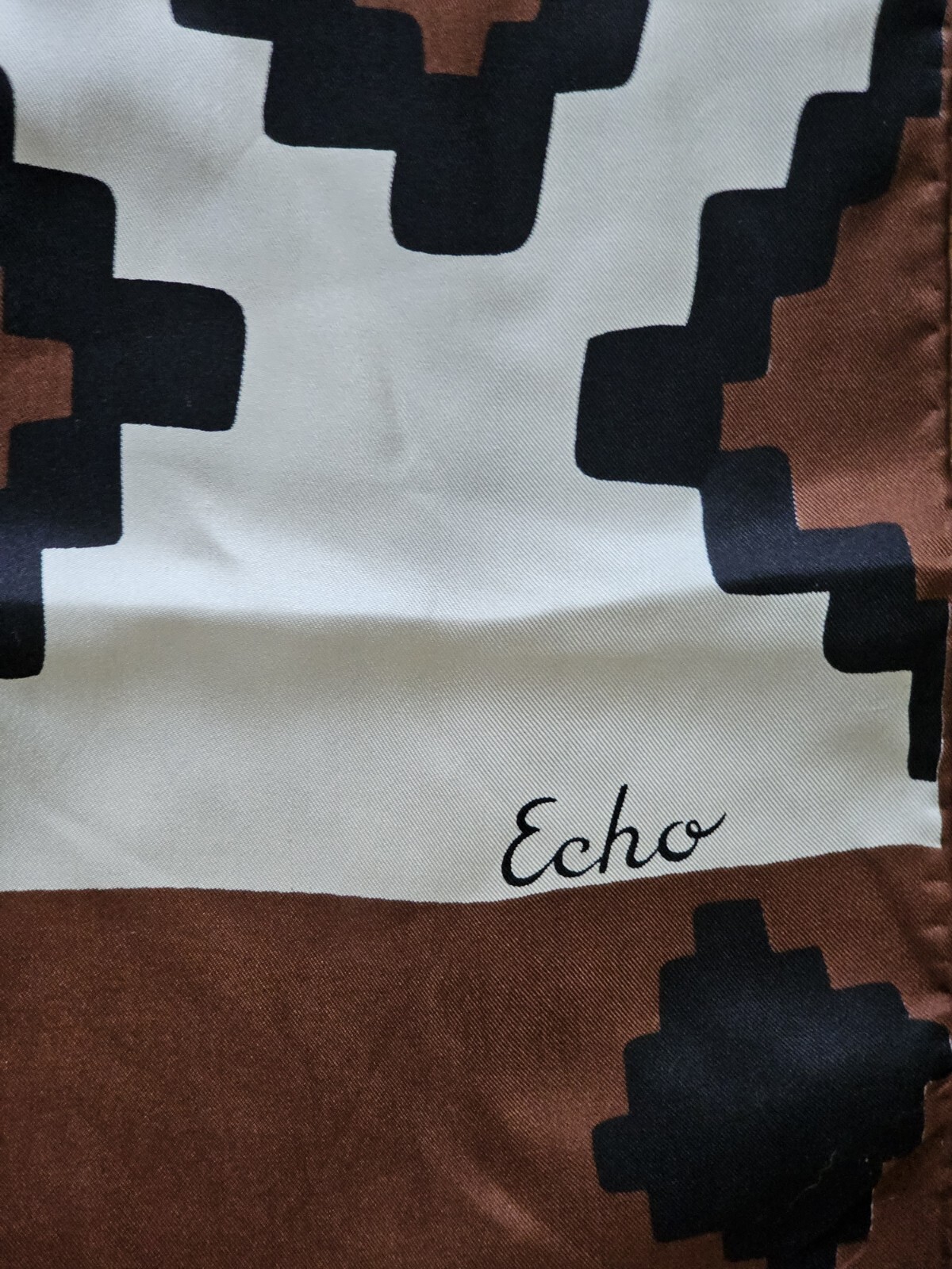 Vintage ECHO Silk Scarf Rectangular Corridor  45"… - image 3