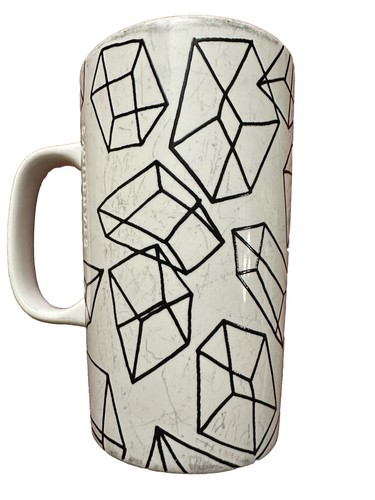 Starbucks Coffee Tall Mug 2014 Cubes Design Green Dot Collection 16 oz Cup - Picture 3 of 8
