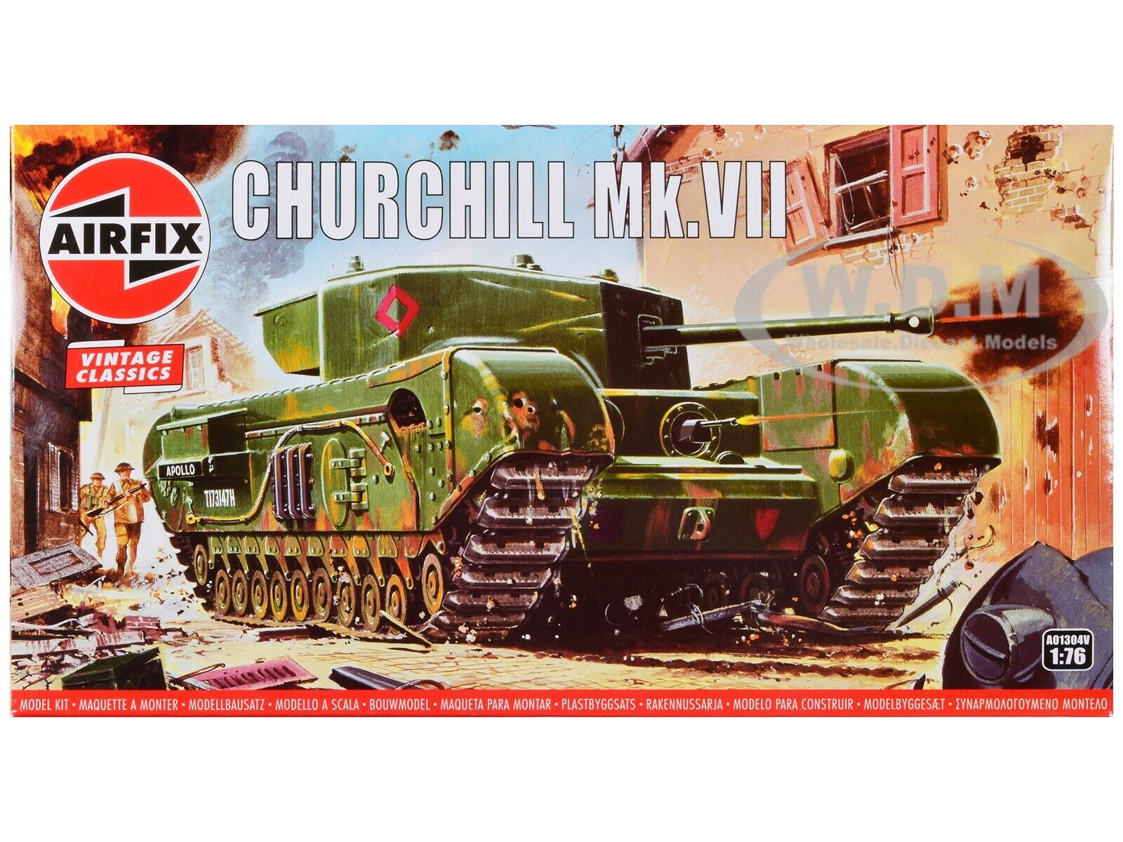 КОМПЛЕКТ МОДЕЛЕЙ БРИТАНСКОГО ТАНКА CHURCHILL MK.VII 2-ГО УРОВНЯ В МАСШТАБЕ 1/76 ОТ AIRFIX A01304 V