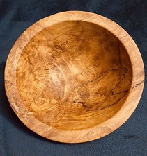 Signed Hand Turned Spalted Maple Wood Decorative Bowl 11x4
