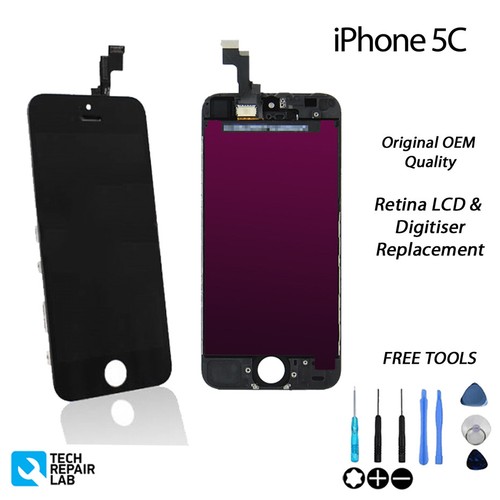 NEW iPhone 5C Retina LCD & Digitiser Touch Screen Assembly Original - BLACK - Afbeelding 1 van 3