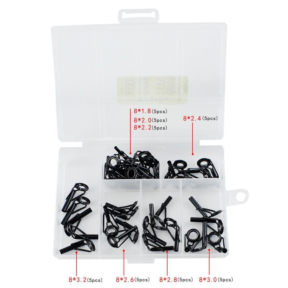 30pcs Stainless Steel Fishing Rod Guides Eye Ring Rod Repair Kit Building : Aazon.in - Foto 5