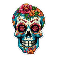 Sugar Skull Rose Sticker Decal