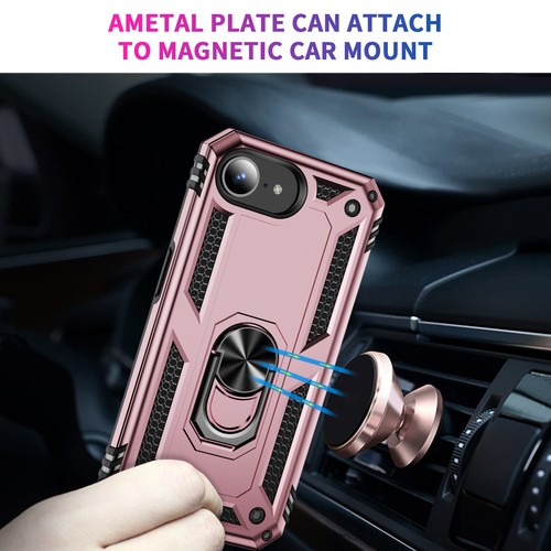 For iPhone 16e 16 Pro Max Shockproof Armor Ring Stand Case with Screen Protector - Picture 16 of 48