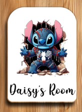 Personalised Venome Stitch Kids Children Bedroom/Nursery Door Name/Sign/Plaque