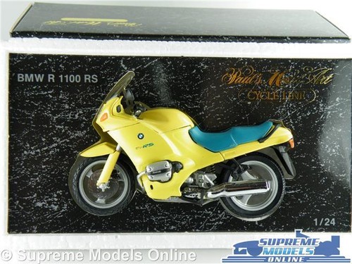 BMW R 1100RS MOTORBIKE MODEL 1:24 SIZE MINICHAMPS CYC RS1104 YELLOW CYCLE LINE T - Picture 4 of 5