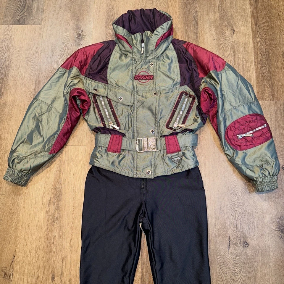 Mujer Spyder Traje de Esquí Traje de Nieve Una Pieza Nieve Babero Leggings Apres Años 90 De Colección 10 Foto 4 de 4