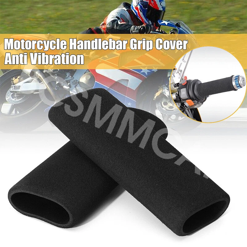 2x Motorcycle Handlebar Grip Covers Foam Anti-slip Comfort Anti Vibration Covers - Image 4 of 4