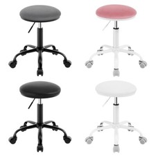 Schminkhocker höhenverstellbar Drehhocker mit Rollen runder Hocker 360° drehbar