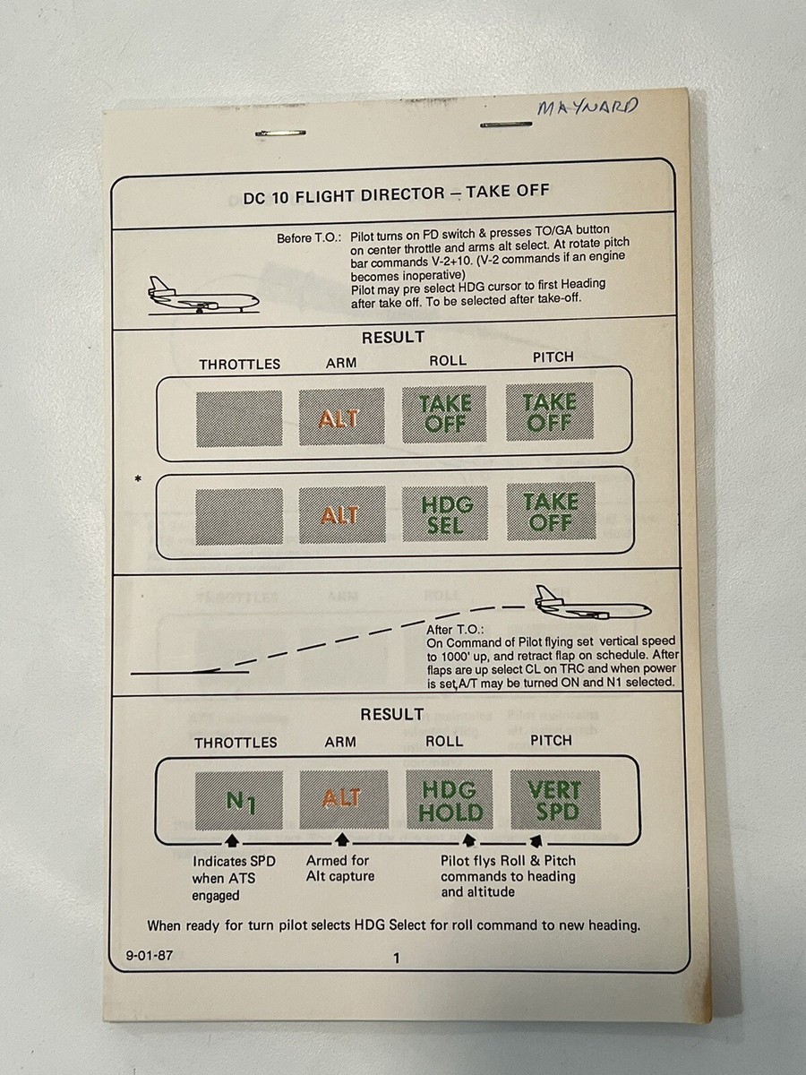 VTG American Airlines DC10 Checklist Proceedural Training