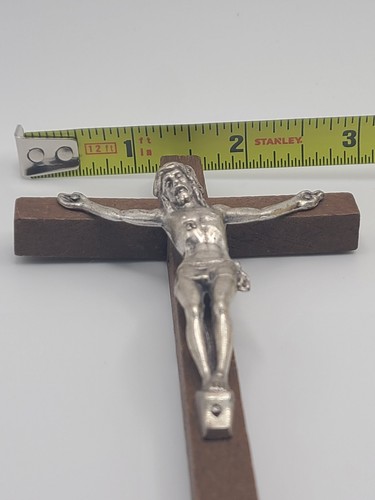 Vintage INRI Jesus Crucifix Cross Wall Hanging Christian Decor Wood 5.25" Italy - Picture 10 of 13