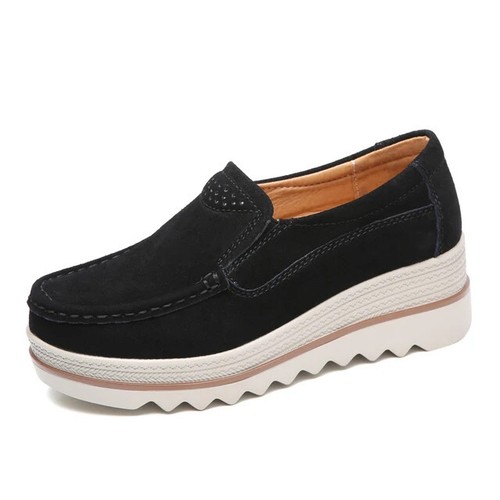 Women Shoes Casual Comfortable Breathable Leather Walking Sneakers Platform - Picture 33 of 37