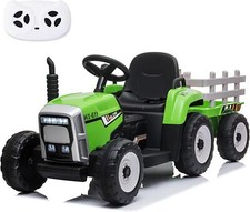 Kids Ride On Tractor w/Trailer 12V Battery Powered Electric Vehicle Toys Remote