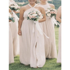 Bill Levkoff Rose petal Chiffon gown