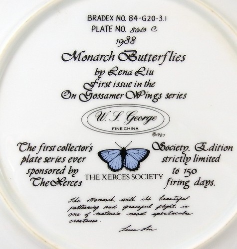 Lena Liu On Gossamer Wings Series Monarch Butterflies Butterfly Plate - Foto 3 di 4