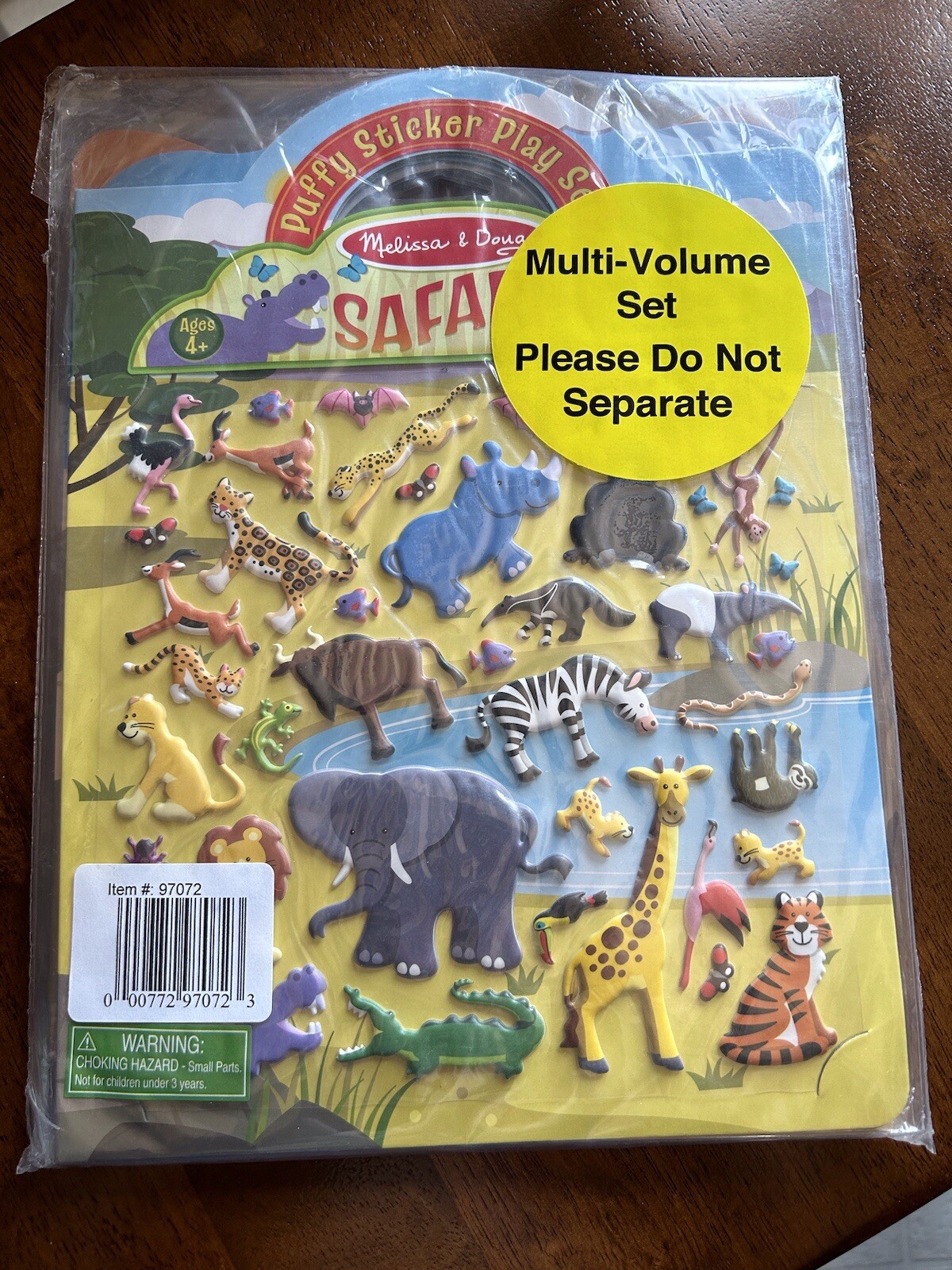 Melissa & Doug Puffy Sticker 2 Pk Play Set Safari & Dinosaur (Sealed)