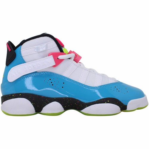 Nike Jordan 6 Rings White/Blue Fury-Cyber CK0031-100 Grade-School Size 5Y Medium | eBay