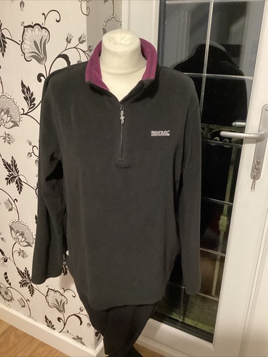 Fleecepullover Damen Regatta Größe 18 schwarz mit halbem Reißverschluss kaum getragen
