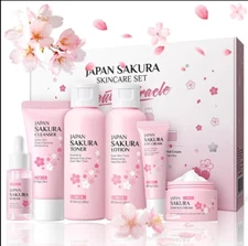 JAPAN SAKURA SKINCARE SET  Beauty Miracle Gift Sets 6 pcs