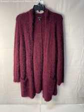 Gently Loved Torrid Burgundy Women's Fuzzy Cardigan, Sz. 2 (Plus)