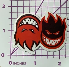 Black & Red Theater Heads SPITFIRE - Santa Cruz - Vinyl Decal Sticker Bomb Flame