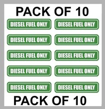 10 Pack Diesel Fuel Only Sticker Decal 4 X 2 Vinyl Label For Truck Fuel Door