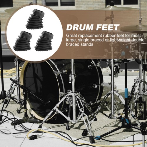 3 PCS Small Foot Pad Size Drum Hardware Accessories Stand Leg Covers - Picture 2 of 12