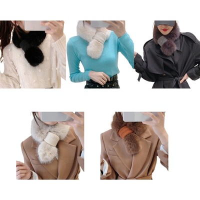 Solid Color Plush Winter Warm Scarf Women Wrap Collar Shawl Scarf Thick NeckWrap