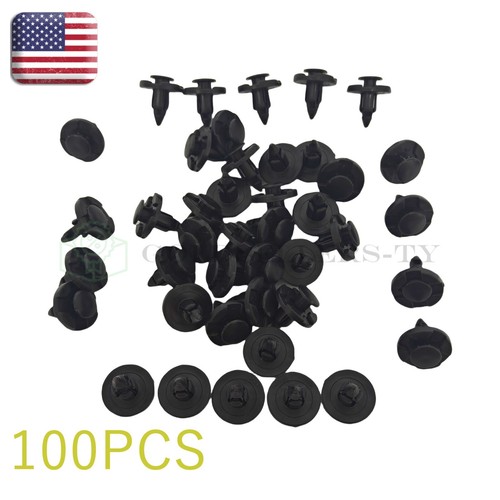 Auto Car Plastic Rivets Fastener Fender Push 100PCS 8mm Bumper Clips Retainer