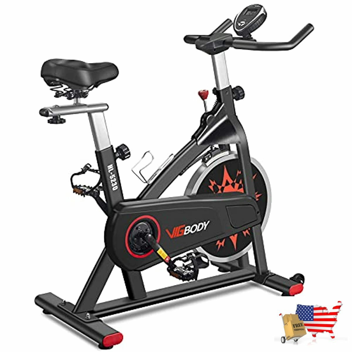 Exercise Bike Indoor Cycling Bike Adjustable Stationary Bicycle for Home