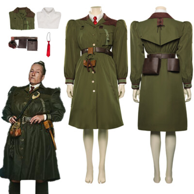 Matilda Agatha Trunchbull Cosplay Costume Outfit Halloween Dress Coat Shirt Belt