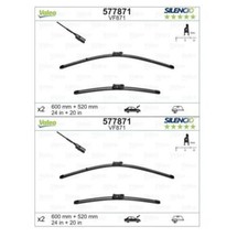 2x Valeo 577871 Wischblatt Vorne für Audi A5 F57 F5E Porsche Panamera 971