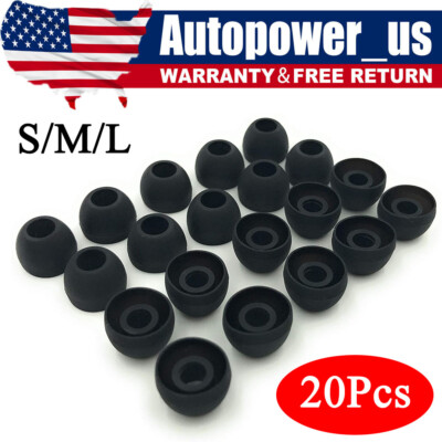 #ad 20 Pcs Universal Premium Ear Tips Silicone Replacement Earbud Earbuds $7.85
