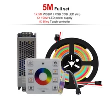 WS2811 RGB COB Running water LED strip  12V 24V Addressable   Touch Control kit