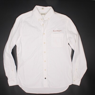Taylor Stitch Mens Shirt 42 White Oxford Cloth Cotton Button Down Basil Hayden 