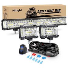 Nilight 20inch 420w 60w Side Shooter Triple Row Spot Flood Combo Led Light Bar
