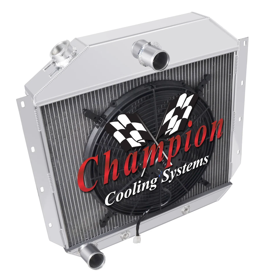 WR Champion 3 Row Radiator,16" Fan for 1951 - 1957 International Harvester Truck - Imagem 3 de 4