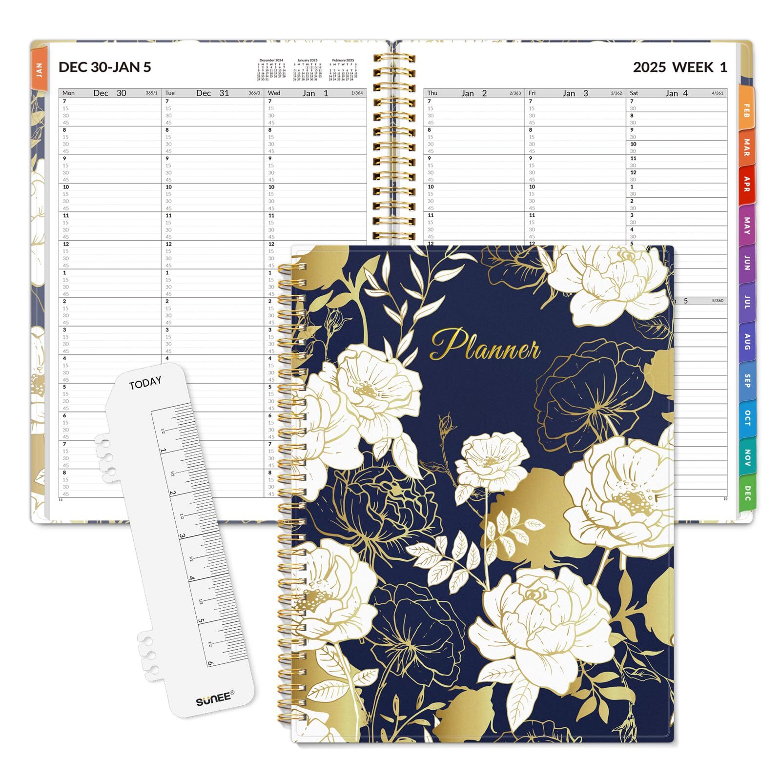 SUNEE 2025 Appointment Book Quarter-Hourly Weekly & Monthly - from January 20...