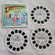 Vintage Viewmaster Superman Meets Computer Crook Reels 1,2 3 With Book RARE