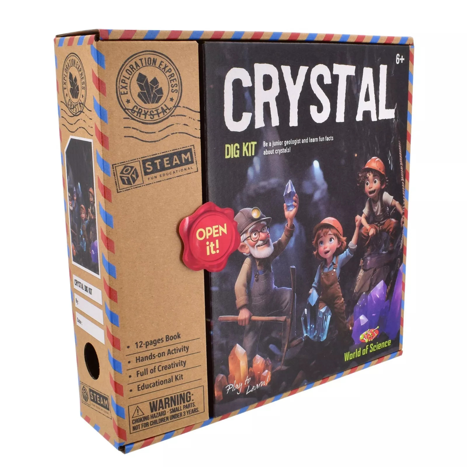 Educational STEAM STEM Science Dig Kit CRYSTALS Gift Kids Geology Crystal